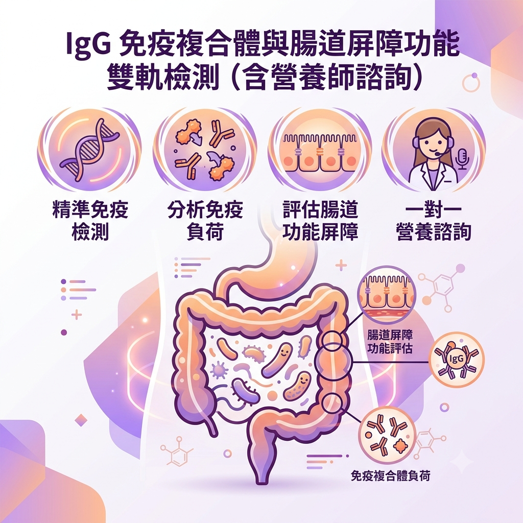 IgG 免疫複合體與腸道屏障功能雙軌檢測 (含營養師諮詢)